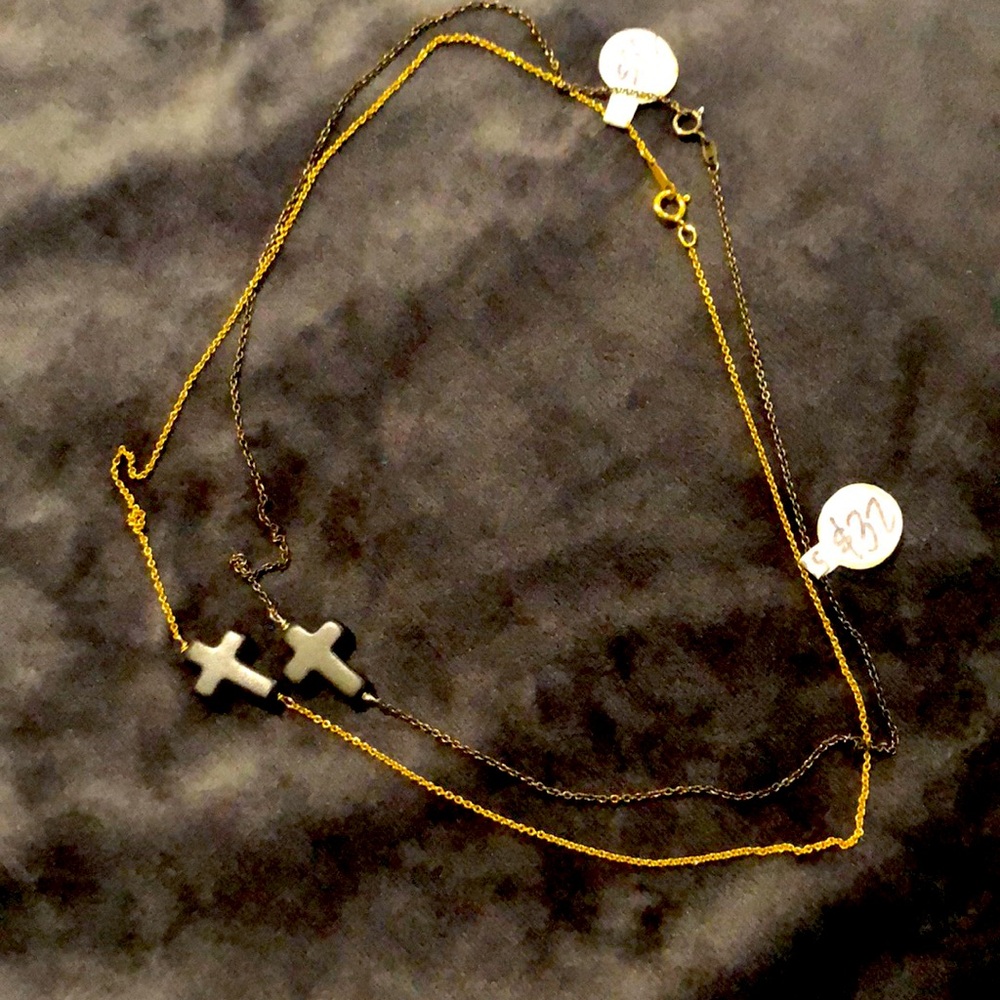 Side way cross gold or silver